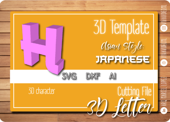 3D Letter Asian Style - H: A Stylish 3D SVG for Creative Blog Design and Editorial Use