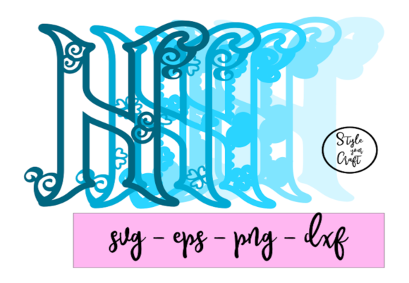 3D Multilayer Letter H: 3D SVG for Shadow Boxes