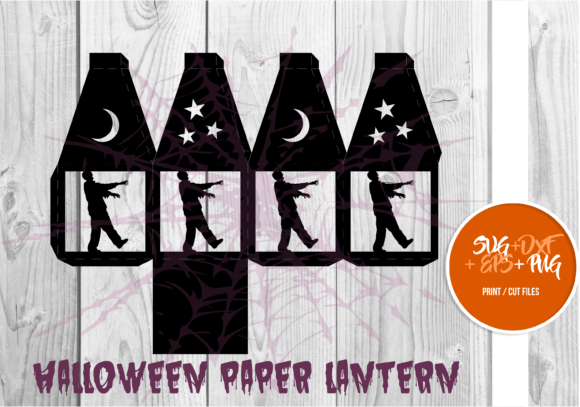 Halloween Paper Lantern Series 128: 3D SVG Shapes for Seasonal Blog Design
