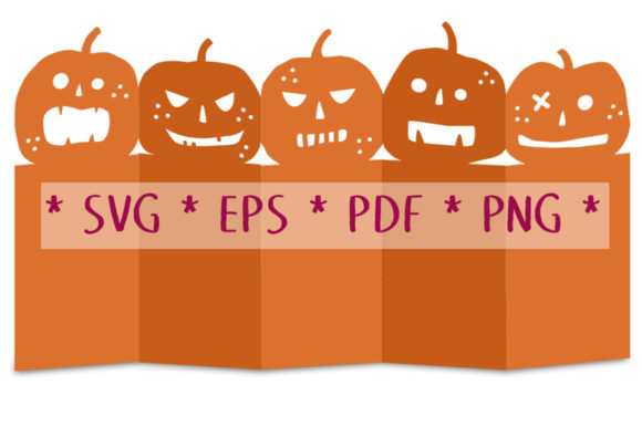 Halloween Pumpkin Accordion Card: 3D SVG Shapes