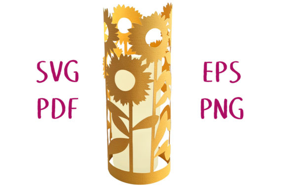 Sunflower Garden Lantern 3D SVG: Shapes for Branding